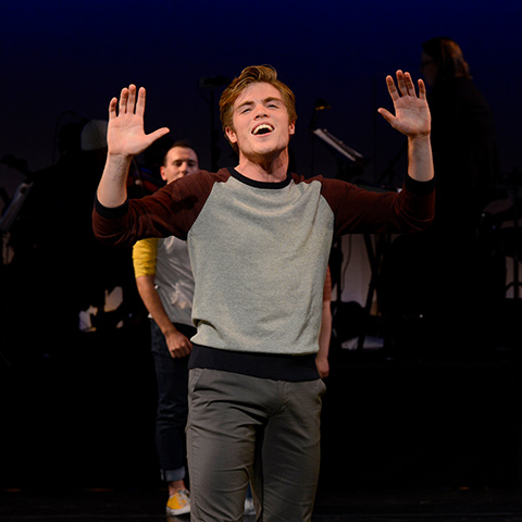 Theater student singing