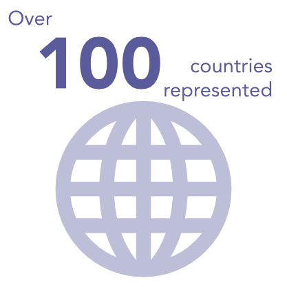 Over 100 countries represented