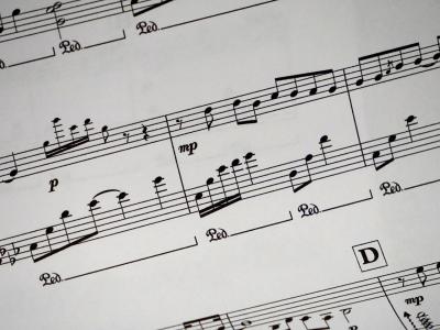 Close up of sheet music