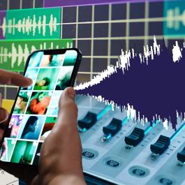 A collage of images representing music marketing