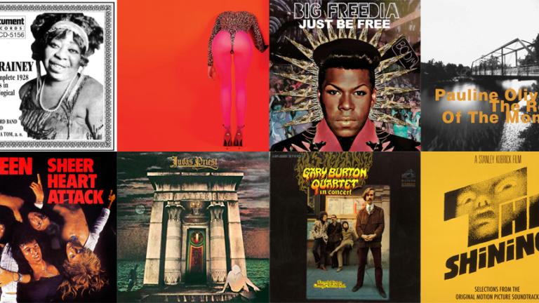 Collage of album covers featured in the Pride playlist