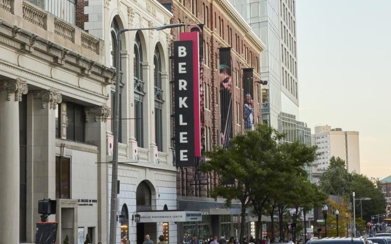 A view buildings on Massachusetts Ave. on Berklee's Boston campus