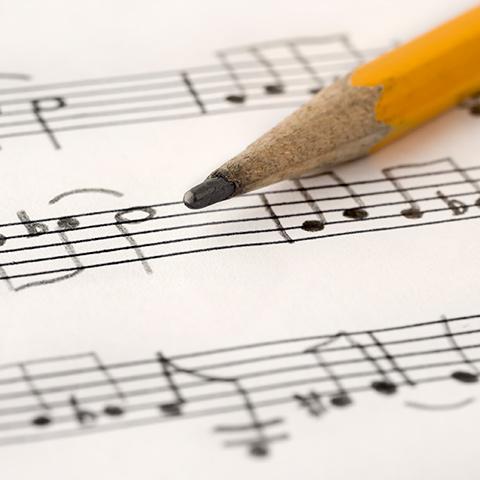 Pencil over music