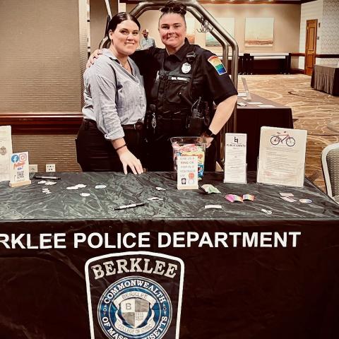 Officer Kate Chuilli and her fiance, Mallory, at a table event