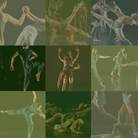 Nine different pictures of contemporary dancing