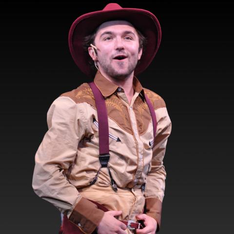 Jack Mullen, shown here in Oklahoma!, received his first Elliot Norton Award less than two weeks after graduating from Boston Conservatory.