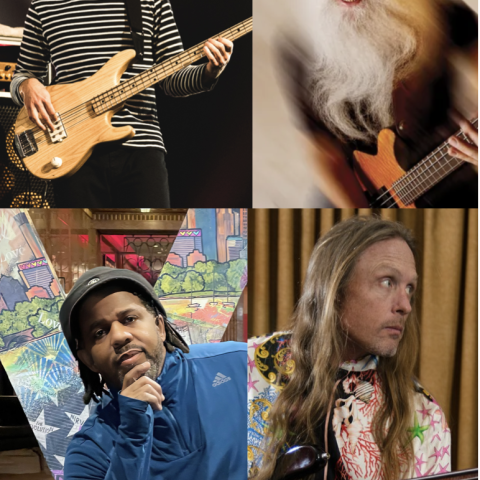 Bass Jam Members Joe Dart, Lee Sklar, Victor Wooten and Steve Bailey.