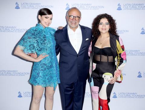 Sofia Carson with Manuel Abud and Valentina Garcia