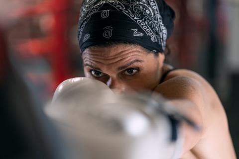 Christiane Karam boxing
