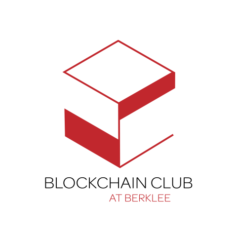 Blockchain Logo features a red cube with black text that reads "Blockchain"