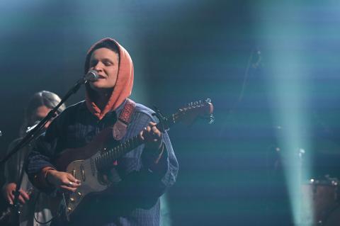 Adrianne Lenker performs on The Late Show with Stephen Colbert with her band Big Thief