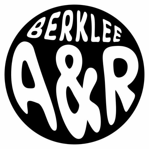 Black circle with Berklee A & R outlined in the middle