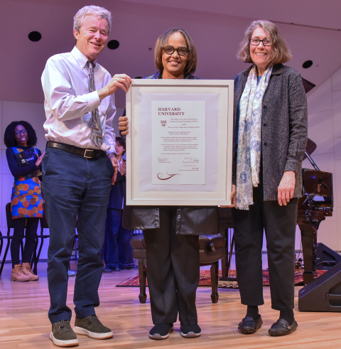 Terri Lyne Carrington receives the Luise Vosgerchian Teaching Award