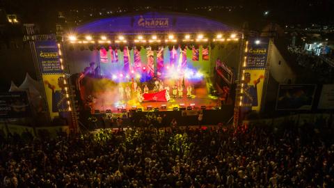 Gnaoua and World Music Festival stage at night