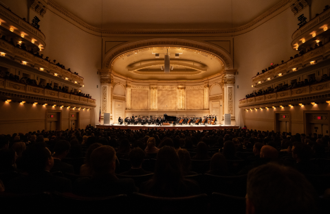 carnegie hall stage with audience