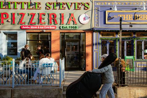 Image of a pizza shop and the Bebop