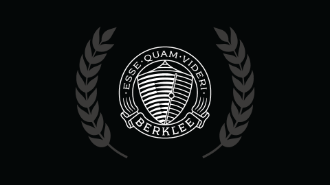 Berklee crest on black background