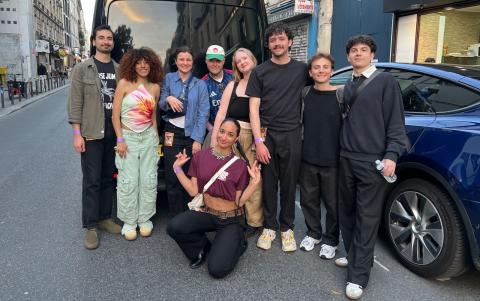 Global Entertainment and Music Business students on tour with Jazz Cutie and the Berklee Popular Music Institute.